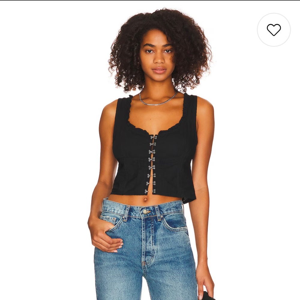 Free People Amelia Corset Top in Black